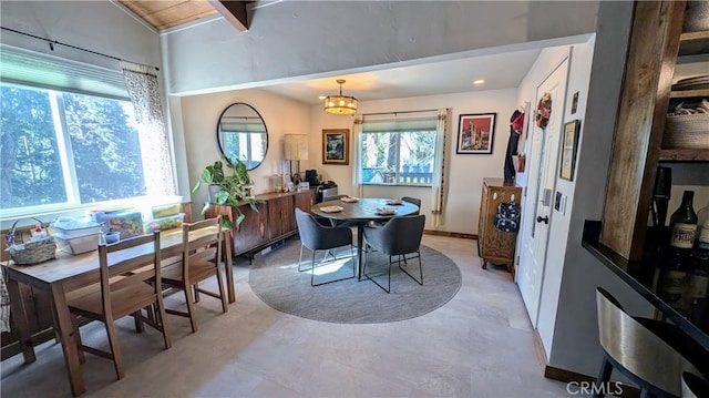 2552 Catalina Dr, Running Springs, CA 92382 - dining room with lofted ceiling