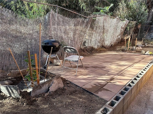 view of patio featuring grilling area