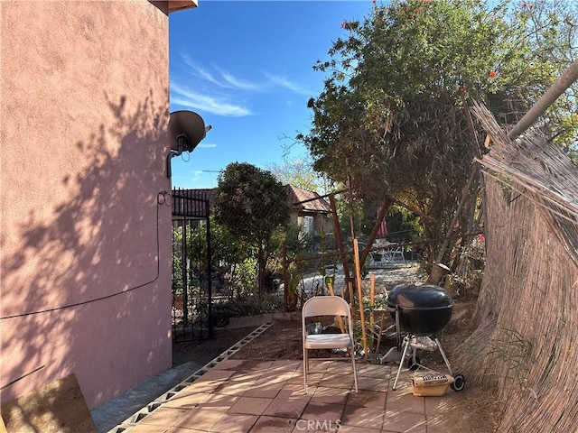 view of patio featuring grilling area