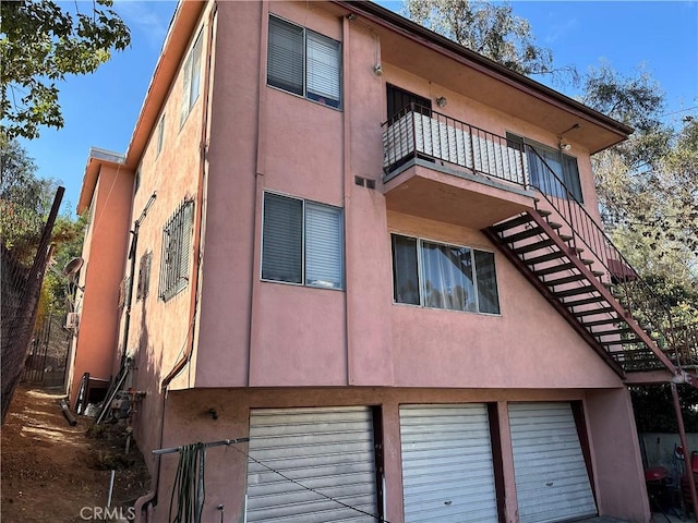 view of building exterior with a garage