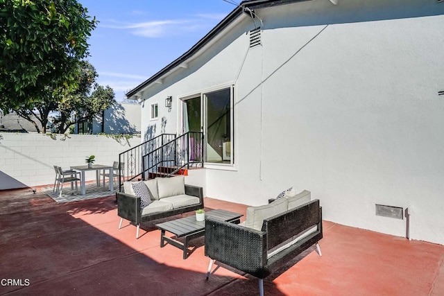 view of patio with outdoor lounge area