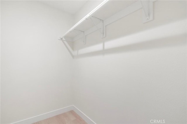 walk in closet featuring hardwood / wood-style floors