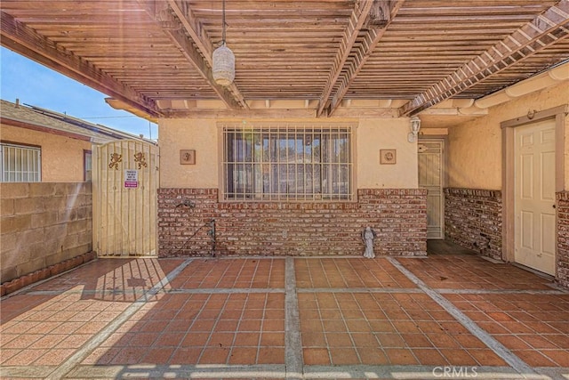 view of patio with a pergola