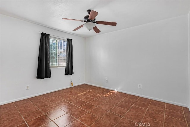 spare room featuring ceiling fan