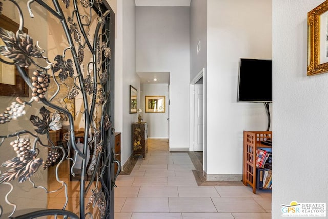 entrance foyer featuring a towering ceiling