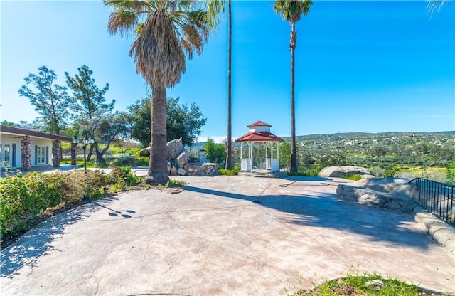 view of patio / terrace with a gazebo