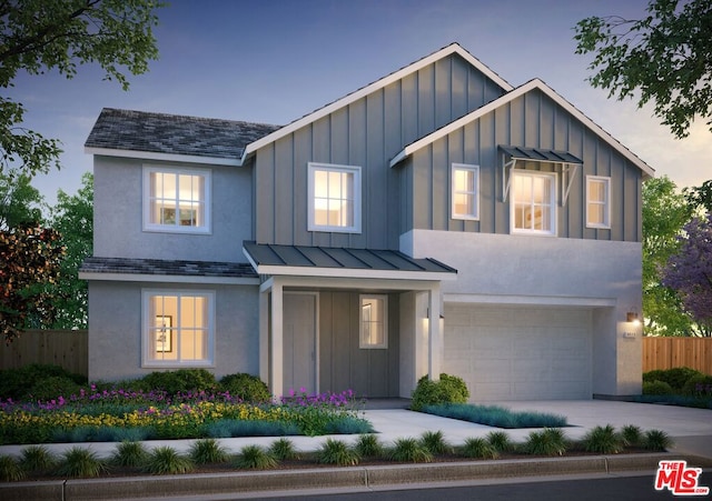 view of front facade featuring a garage