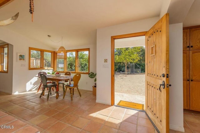 view of tiled dining area