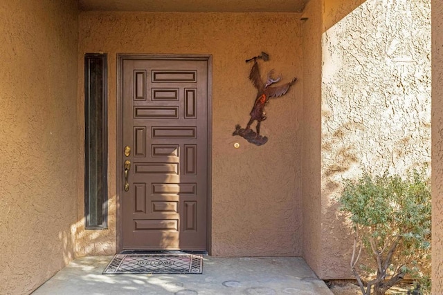 2842 Fonts Point Dr, Borrego Springs, CA 92004 - view of exterior entry featuring stucco siding