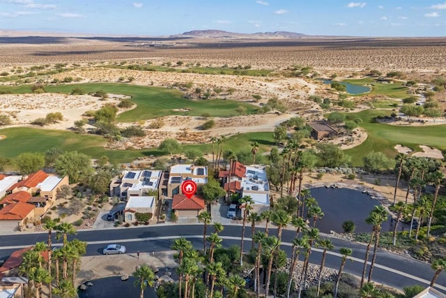 2842 Fonts Point Dr, Borrego Springs, CA 92004 - drone / aerial view of a water and mountain view, a golf course, and a desert landscape