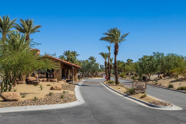 2842 Fonts Point Dr, Borrego Springs, CA 92004 - view of asphalt street featuring curbs and traffic signs