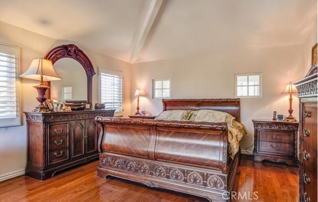 2034 Virazon Dr, La Habra Heights, CA 90631 - bedroom with vaulted ceiling with beams and hardwood / wood-style flooring