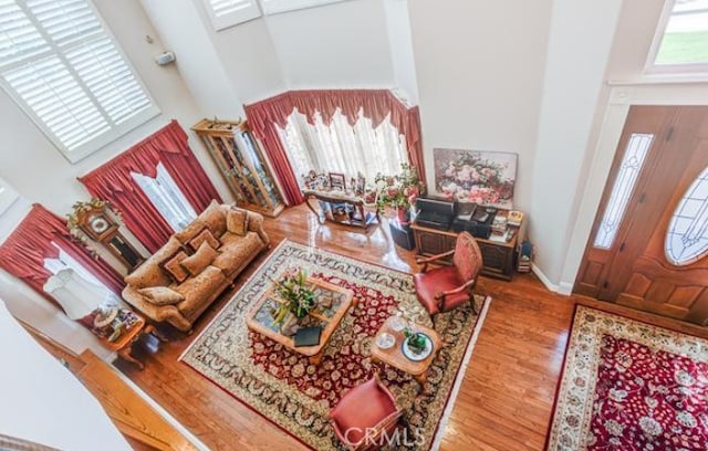 2034 Virazon Dr, La Habra Heights, CA 90631 - living room with a high ceiling and wood-type flooring