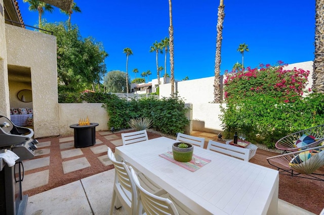 view of patio featuring area for grilling