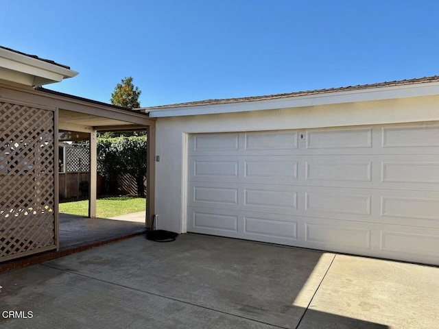 view of garage