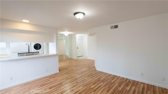 interior space with light hardwood / wood-style floors