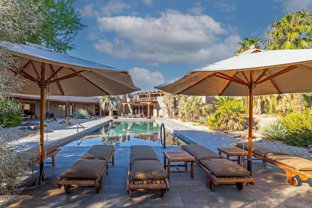 view of pool with a patio area