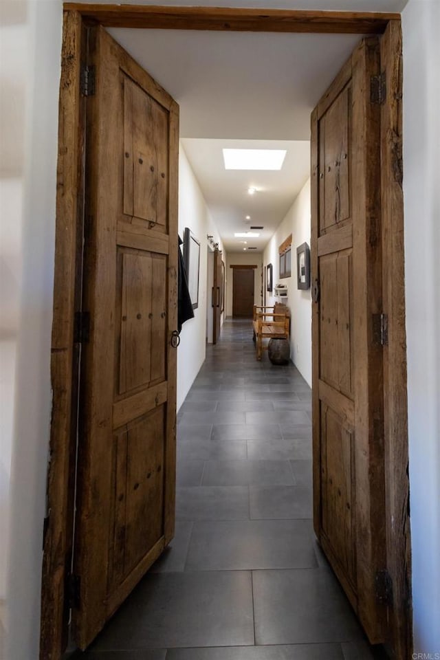 corridor with a skylight