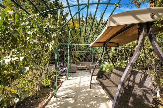 view of patio / terrace with an outdoor living space