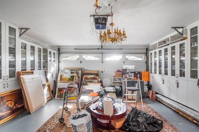 interior space with a wealth of natural light and a notable chandelier