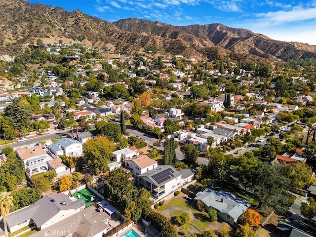 aerial view featuring a mountain view