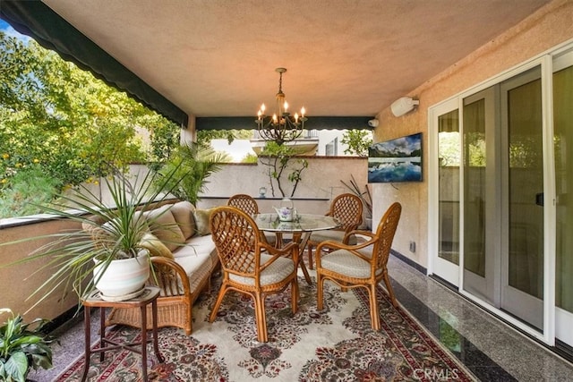 balcony featuring an outdoor hangout area