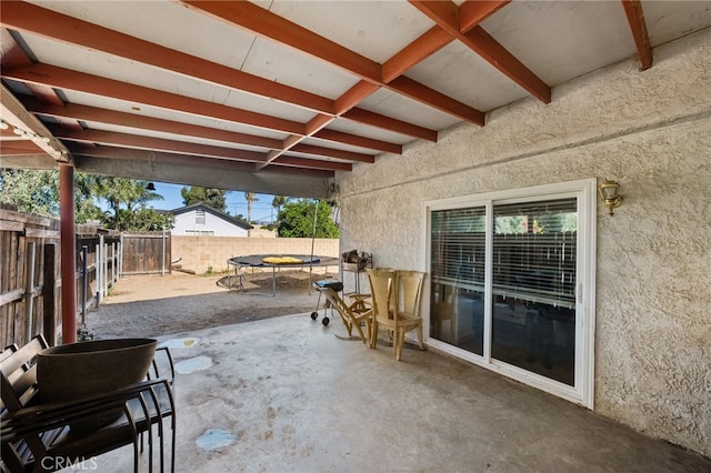 view of patio with a trampoline