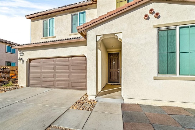 entrance to property with a garage