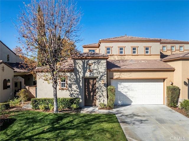 mediterranean / spanish-style home with a front lawn