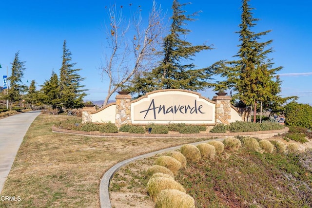 view of community sign