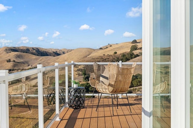 balcony with a mountain view