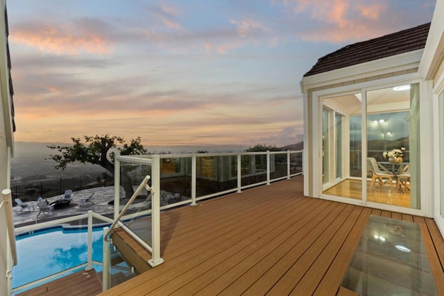 view of deck at dusk