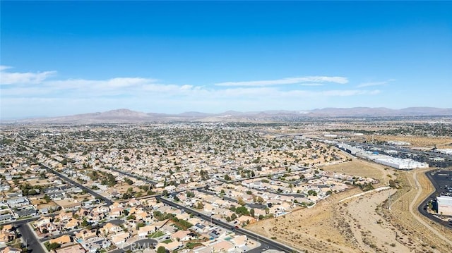 bird's eye view with a mountain view