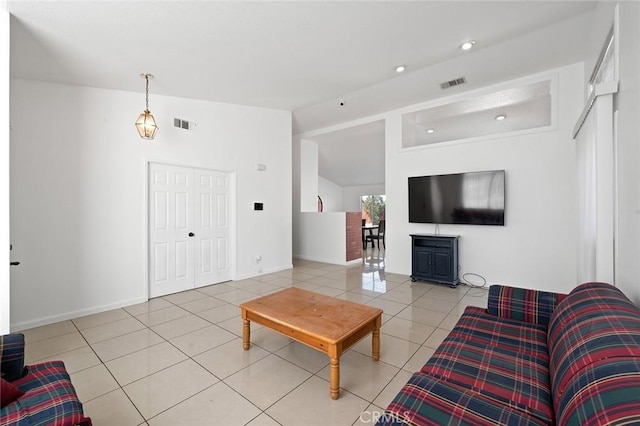 view of tiled living room