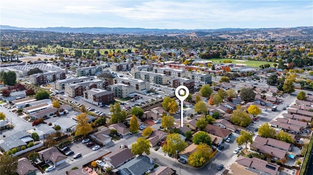 aerial view with a mountain view