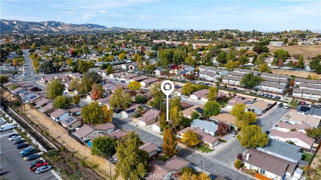 aerial view featuring a mountain view