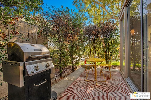 view of patio featuring grilling area