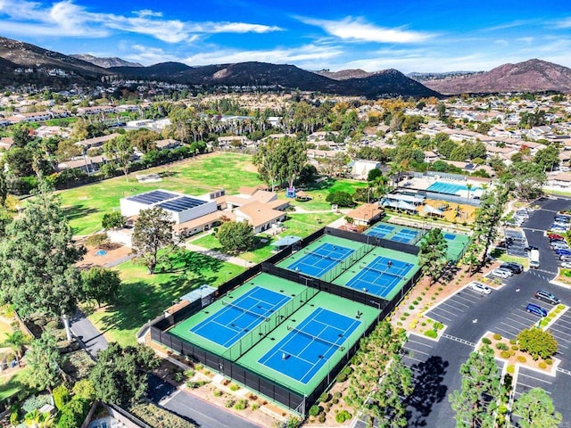 aerial view with a mountain view