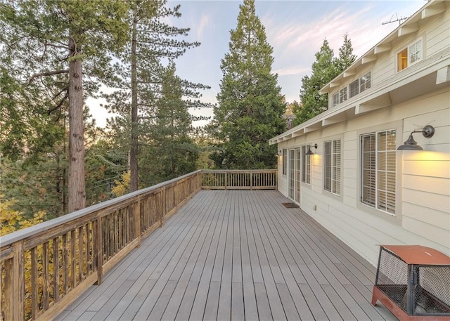 view of deck at dusk