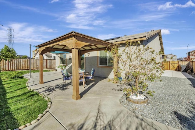 view of patio / terrace featuring a gazebo