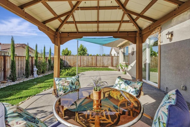 view of patio / terrace with a gazebo