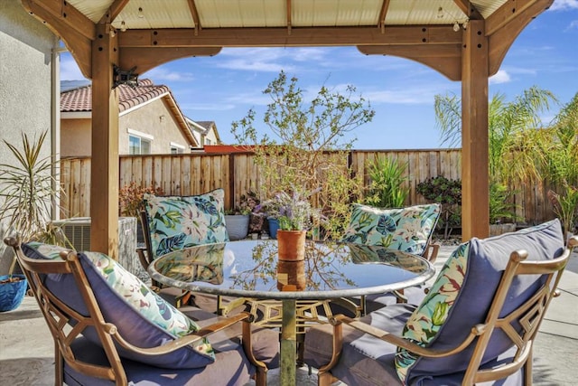 view of patio / terrace featuring a gazebo