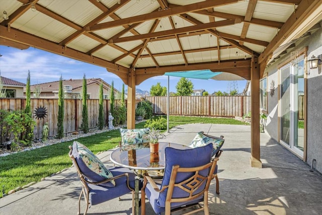 view of patio featuring a gazebo