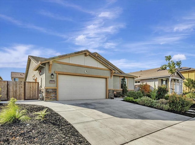 ranch-style home featuring a garage