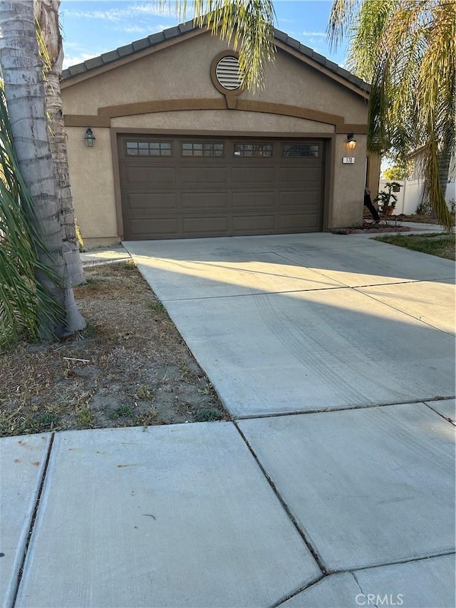 view of garage