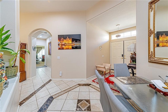 view of tiled dining room