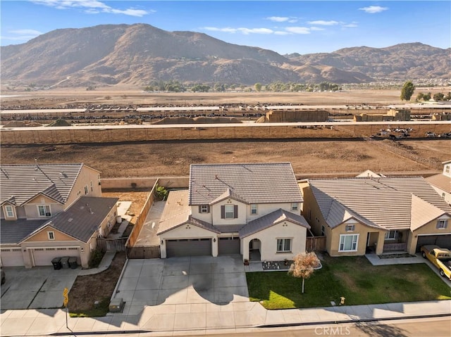 bird's eye view featuring a mountain view