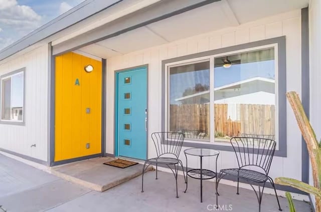 property entrance with a porch