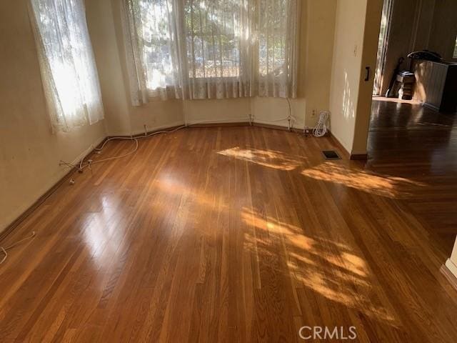 empty room featuring wood finished floors and a wealth of natural light
