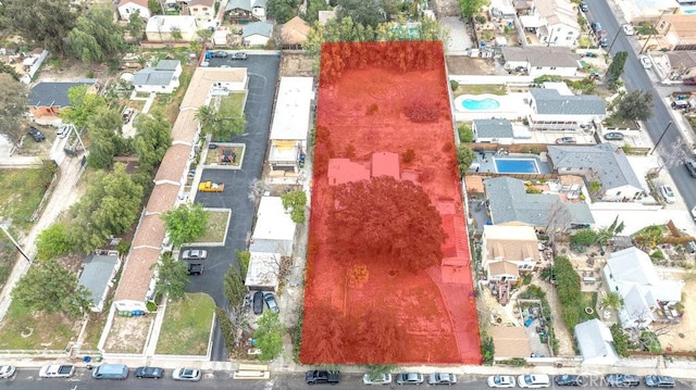 aerial view with a residential view